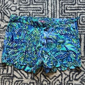 Lilly Pulitzer Vibrant Blue and Green Women's Shorts Magnolia Style